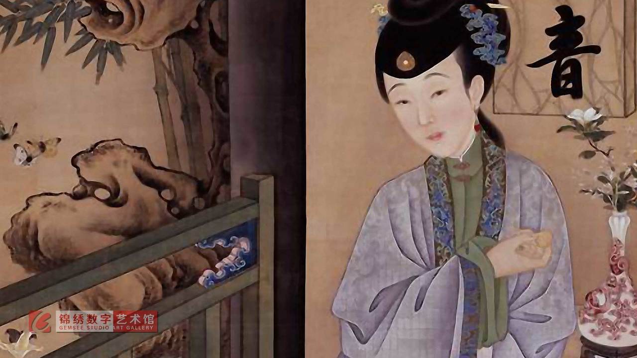锦绣画屏 故宫博物院 清初 十二美女图
