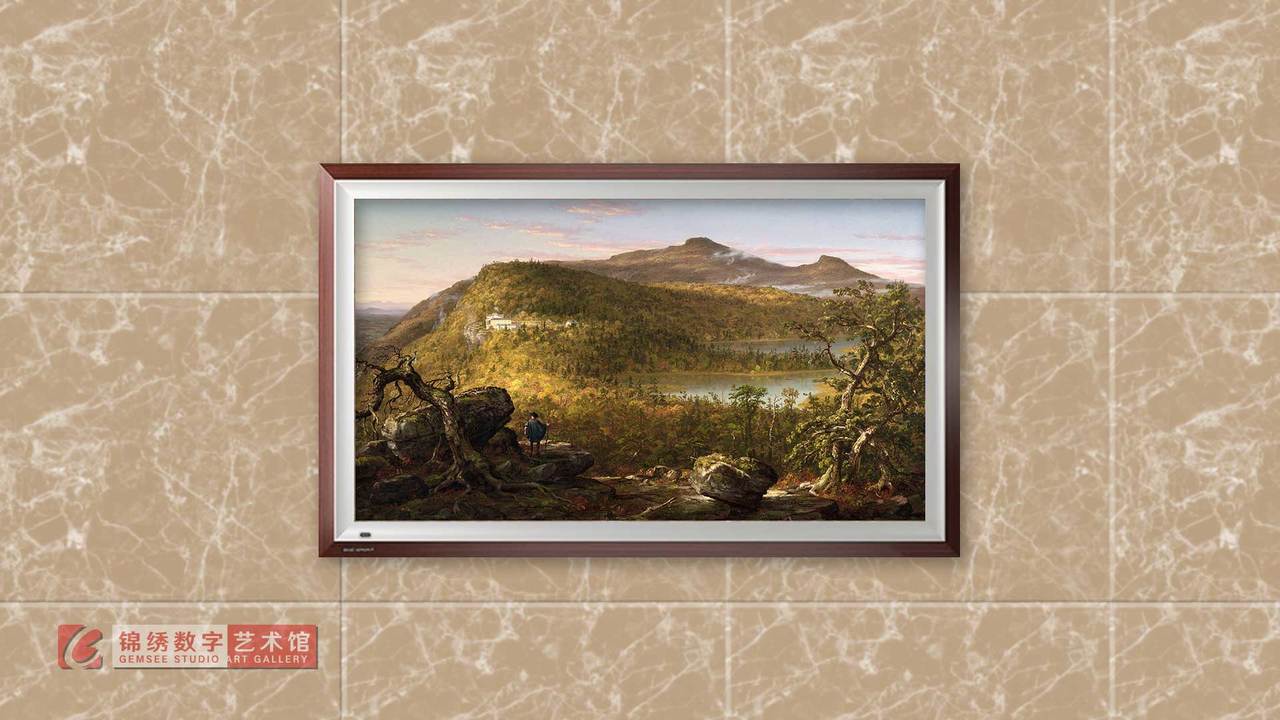 锦绣画屏 山顶的房子和两湖的风景 托马斯·科尔