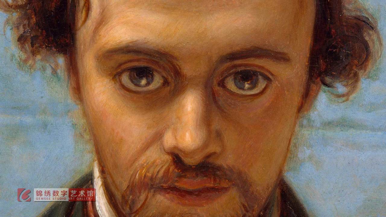 锦绣画屏 但丁·加布里埃尔·罗塞蒂22岁时的肖像 亨特