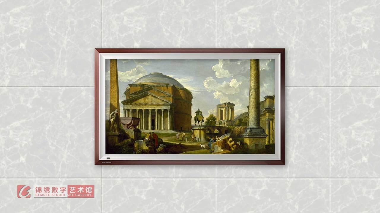 画屏 万神殿和其他古罗马纪念碑的幻想景观 帕尼尼