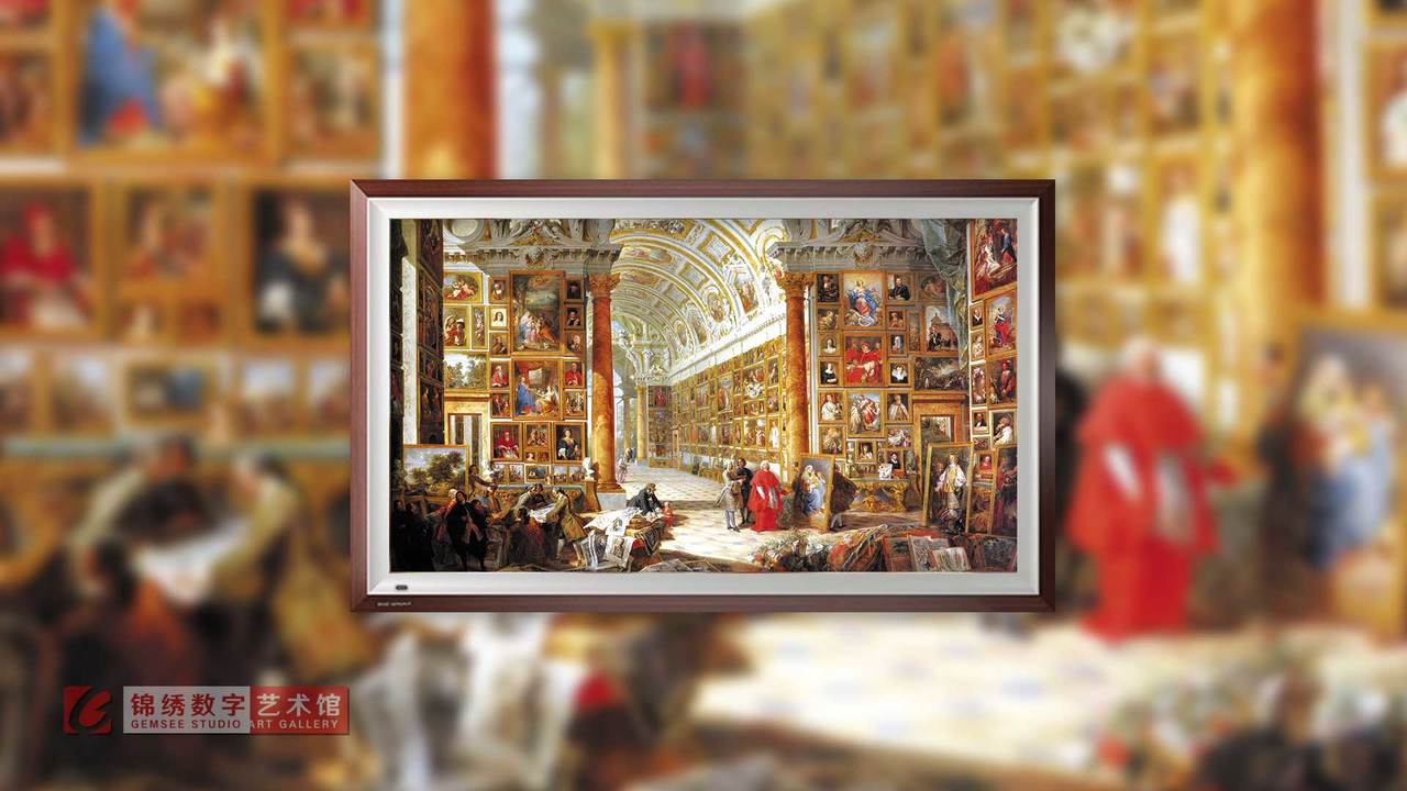 画屏 藏有主教作品的画廊内部 帕尼尼
